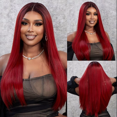 Japan Silk Long Honey Blonde Color Lace Front Wigs Brazilian Natural Straight Hair Frontal Synthetic Wig