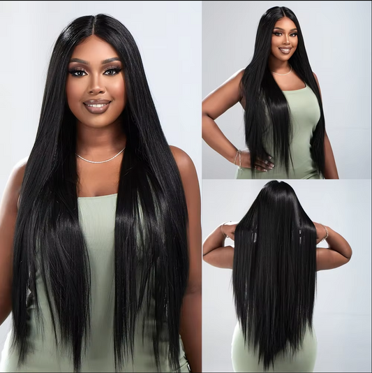 Japan Silk Long Honey Blonde Color Lace Front Wigs Brazilian Natural Straight Hair Frontal Synthetic Wig