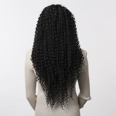 13*6 Front Lace Synthetic Japanese Futuristic Fiber Long Super Wavy Hair Wig Black Wig Soft Smooth Long Lasting Wave
