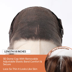 Future Fiber 13x6 Lace Medium Brown Ombre High-Quality Smooth Fiber Bob Straight Hair Soft and Breathable True Photo Color