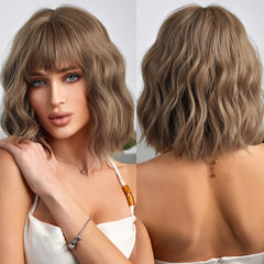 Synthetic Wigs For Women Curly Gray Blue Short Hair Wigs High Temperature Resistant Wholesale Price Immediate Shipping