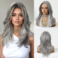 13x6 HD U Lace Wig Free Modifiable Synthetic Fiber Long Straight Natural Soft Body Wave Gold Light Brown Real Photo Video