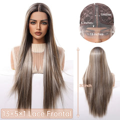 High Quality 32inch T-shaped Future Fiber Lace Front Wig Soft and Smooth Black Lace Wig Real Photo