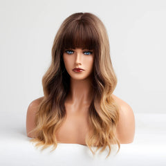 Heat Resistant Fiber Long Wig Blonde Yellow Layered Natural Curly Hair Synthetic Wig Curly Hair Matte High Density Real Photo