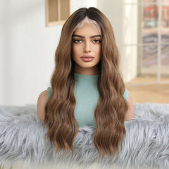 13*6 Lace Wig Imported Fiber Smooth Wig Curly Soft and Durable 200% High Density Handmade Lace