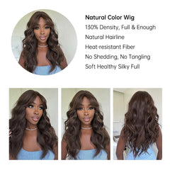 Live Action Photo Black Obrem Wave Wig Curly Matte Blend High Density Heat Resistant Fiber Layered Striped African Wig