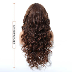 Curly Brown for Ombre Striped Mixed Lace Wig with Heat-Resistant Future Fiber Soft & Breathable for Curling Iron Closed Cap