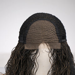 Japan Fiber Synthetic 4X4 Lace Wig Long Wavy Black to Blonde Fashion Braid Natural Heat Resistant Weave Wig