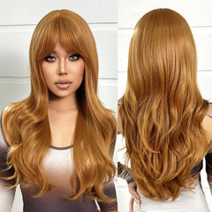 34 Inch Stock Heat Resistant Fiber Wig Blonde Layered Big Wave Super Long Curly Synthetic Wig Curly Hair Matte High Density