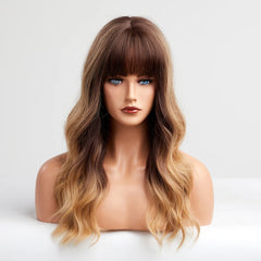 Heat Resistant Fiber Long Wig Blonde Yellow Layered Natural Curly Hair Synthetic Wig Curly Hair Matte High Density Real Photo