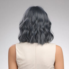 Synthetic Wigs For Women Curly Gray Blue Short Hair Wigs High Temperature Resistant Wholesale Price Immediate Shipping