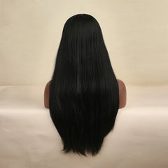 Japan Synthetic T-part Lace Wigs Long Wavy Mixed Ombre Brown to Black Wig Fashion Part Natural Hair Wig for Women