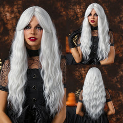 Curly Orange Copper Ginger Ombre Blonde Long Wavy Wigs with Bangs for Women Cosplay Christmas Wig