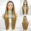 Future Fiber 32inch T-shaped Lace Front Wig Soft and Smooth White Silver Lace Wig Closed Cap Real Photo