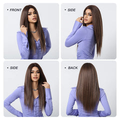 Future Fiber 32-Inch 13x1x6 T-Shaped Lace Front Wig Soft Smooth Black Lace Wig Closed Cap Real Photo Straight Style Transparent
