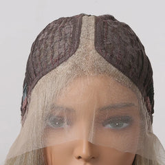 Japan fiber Curly Hair Ombre Blonde Synthetic Lace Frontal Wigs for Women Long Loose Wave 13x1 T Part Lace Wigs Natural