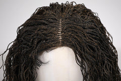 Japan Fiber Synthetic 4X4 Lace Wig Long Wavy Black to Blonde Fashion Braid Natural Heat Resistant Weave Wig