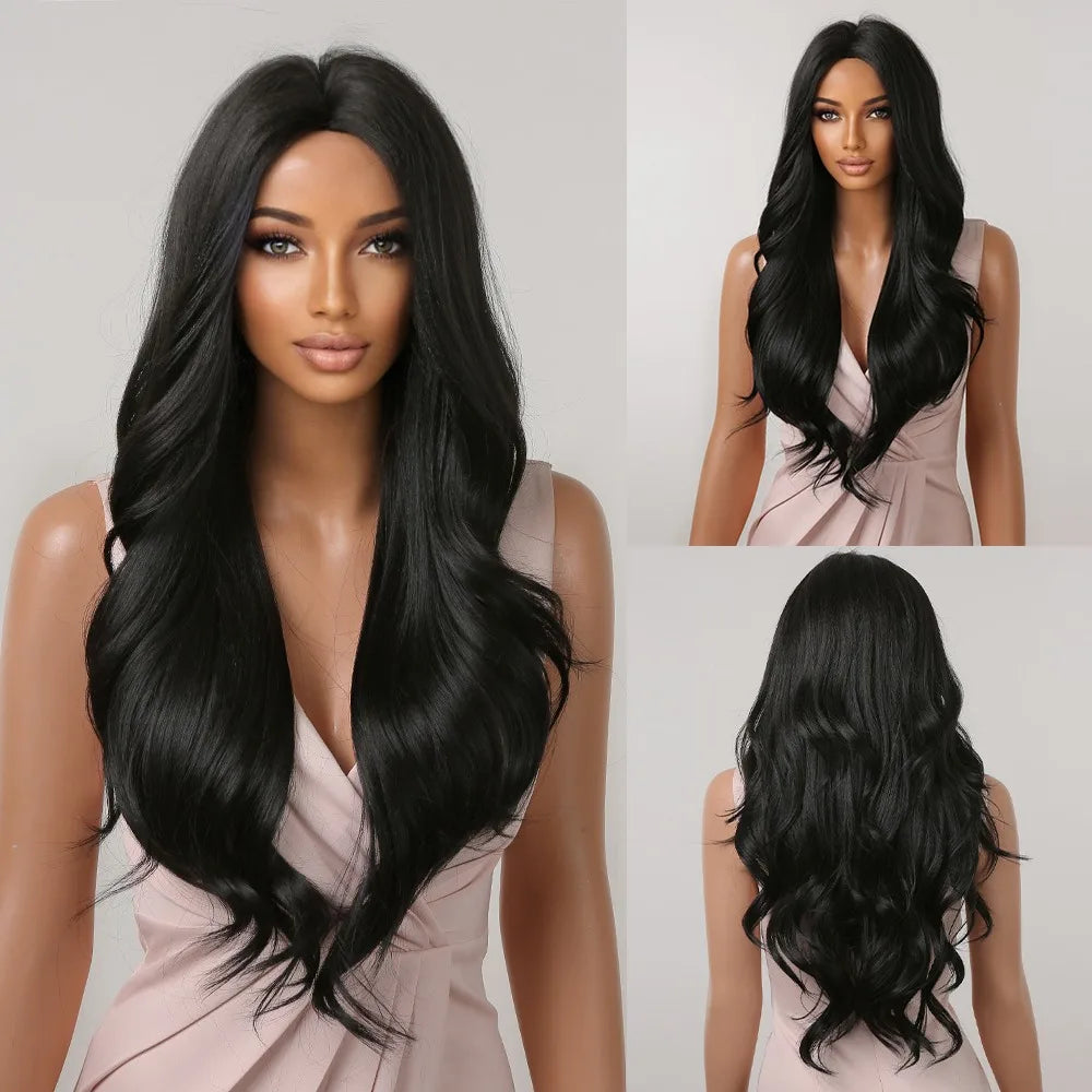 Wig makers mix brown synthetic wig female long wavy curly hair heat resistant Dali role play party use