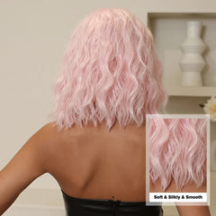 Bob Curly Short Hair Headband Wig Synthetic Wig Elastic Cap Heat-resistant Breathable Real Photo Matte Durable
