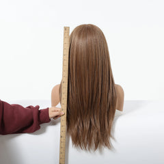 13x6 HD U Lace Wig Free Modifiable Synthetic Fiber Long Straight Natural Soft Body Wave Gold Light Brown Real Photo Video