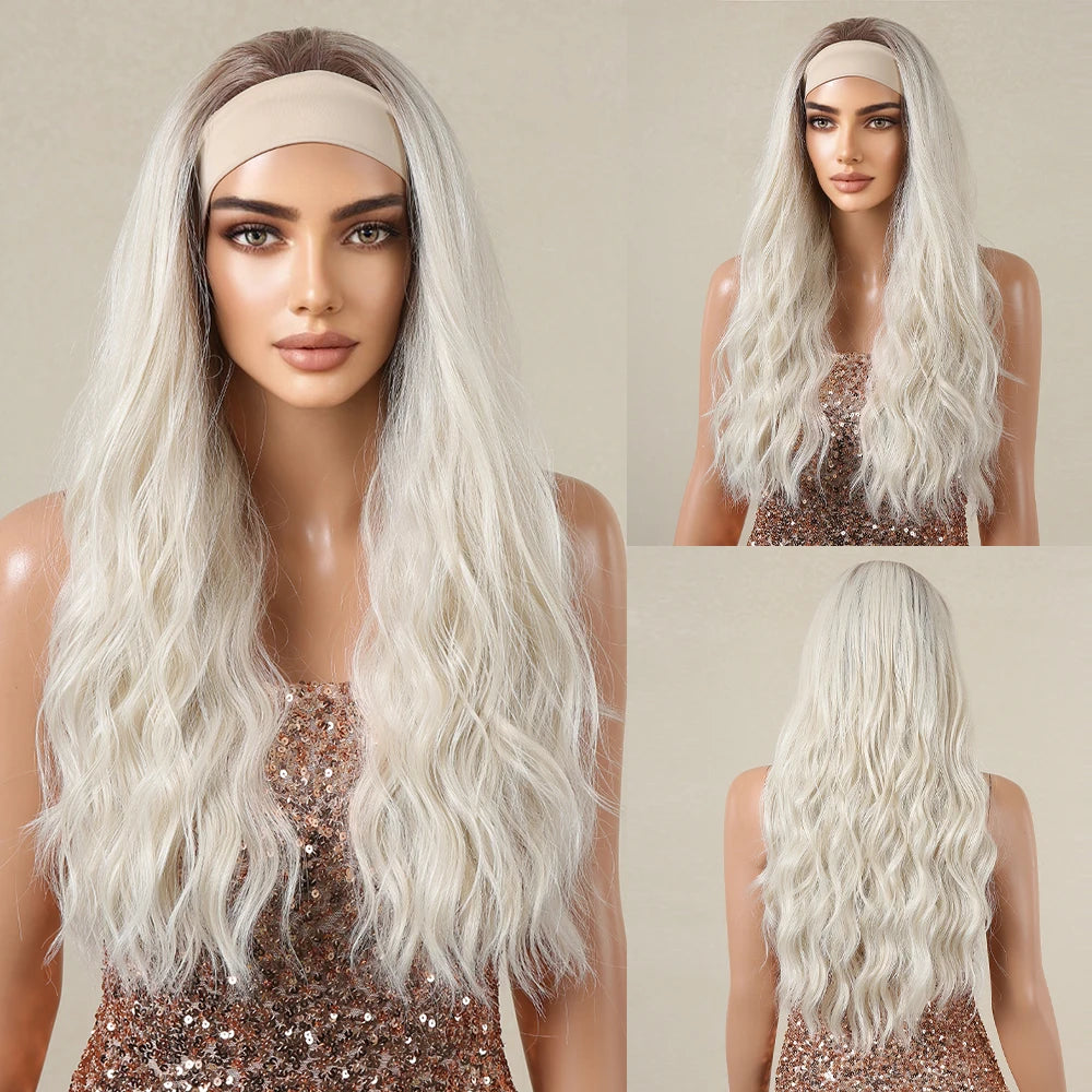 Real Photo African Curly Natural Water Wig Elastic Head Black Heat-resistant Future Fiber Synthetic Hair Loose Body Wave Style