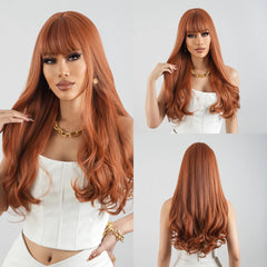 Wigs Wholesale Synthetic Wigs Dark Black Long Curly Wavy for Black Women Daily Lolita Natural False Hairs Wig With Bangs