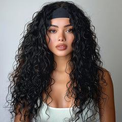Real Photo African Curly Natural Water Wig Elastic Head Black Heat-resistant Future Fiber Synthetic Hair Loose Body Wave Style
