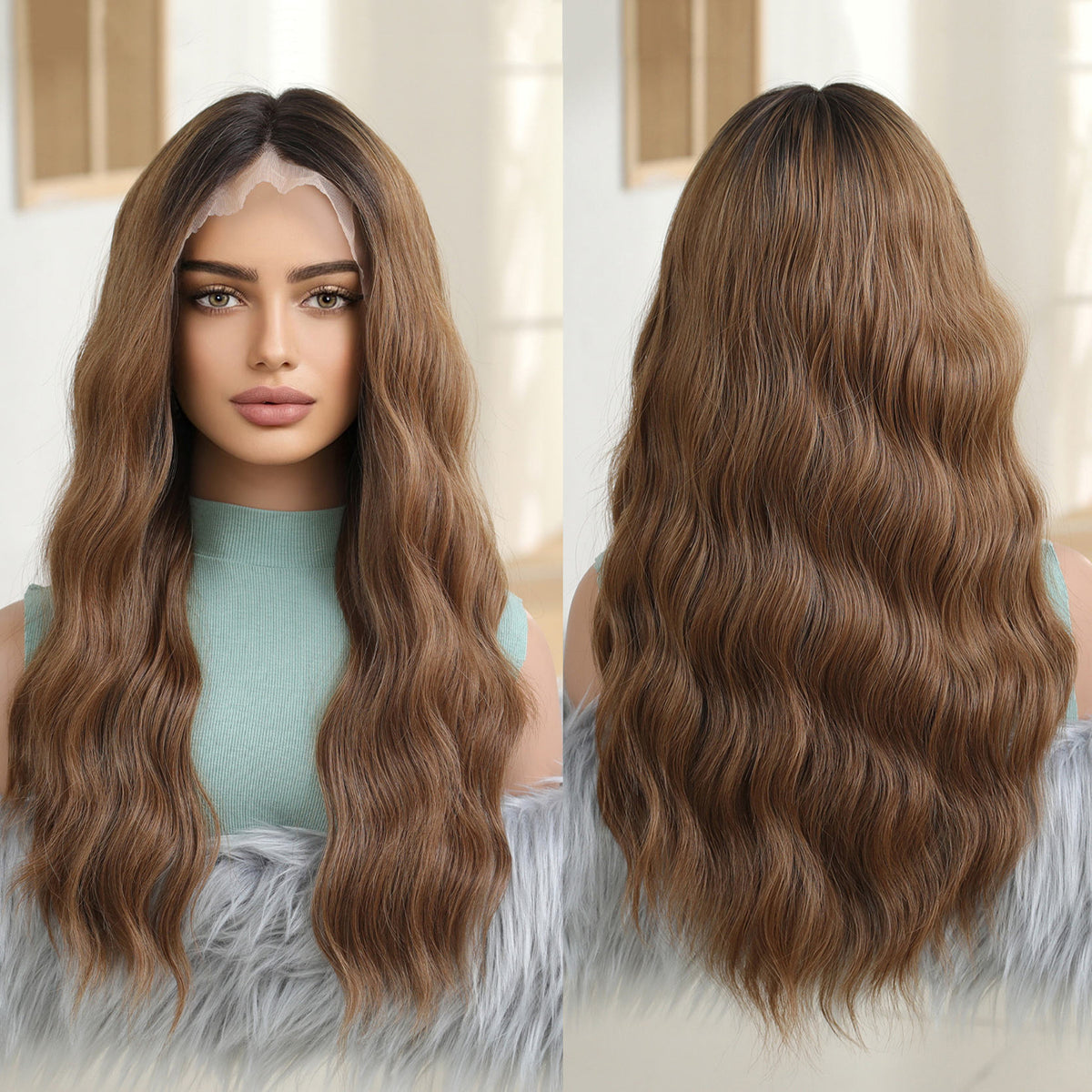 13*6 Lace Wig Imported Fiber Smooth Wig Curly Soft and Durable 200% High Density Handmade Lace