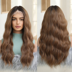 13*6 Lace Wig Imported Fiber Smooth Wig Curly Soft and Durable 200% High Density Handmade Lace