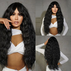Inventory Fast Shipping Synthetic black hair roots yellow wig matte Deep Wave wig long curly Kinky Curl hair African wigs