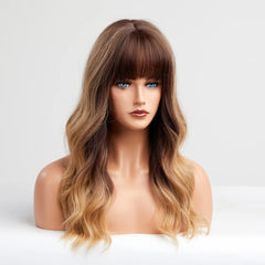 Heat Resistant Fiber Long Wig Blonde Yellow Layered Natural Curly Hair Synthetic Wig Curly Hair Matte High Density Real Photo