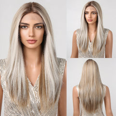Future Fiber 32-Inch 13x1x6 T-Shaped Lace Front Wig Soft Smooth Black Lace Wig Closed Cap Real Photo Straight Style Transparent