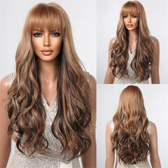 Wigs Wholesale Synthetic Wigs Dark Black Long Curly Wavy for Black Women Daily Lolita Natural False Hairs Wig With Bangs