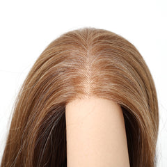 13x6 HD U Lace Wig Free Modifiable Synthetic Fiber Long Straight Natural Soft Body Wave Gold Light Brown Real Photo Video