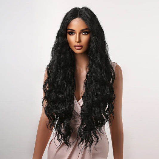 Wigs Wholesale Synthetic T-part Lace Wigs Long Wavy Black Lace Wig Natural High Temperature Resistance in Japan Hair