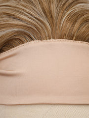 Headband Red Gold White Striped Curly Wig Elastic Cap Heat-resistant Breathable Water Wave Synthetic Wig Real Photo