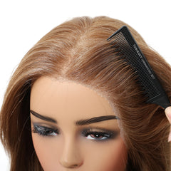 13x6 HD U Lace Wig Free Modifiable Synthetic Fiber Long Straight Natural Soft Body Wave Gold Light Brown Real Photo Video