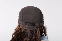 13*6 Lace Wig High Temperature Fiber Wig African Curly Matte Soft Durable Handmade Lace Real Photo Brown Stripe